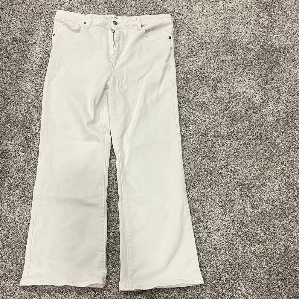 Frame Denim White Wide-Leg High-Rise Jeans